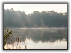 Morgennebel wallten ber den Ptzer Tonsee.