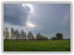 22.4.: Nacmittags zogen Gewitterwolken auf.