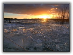 8.1.: Die Sonne nhert sich dem Horizont am Ptzer Vordersee.