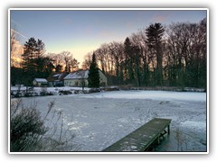 Der Teich neben dem Forsthaus war zwar zugefroren, aber zum Betreten zu gefhrlich.