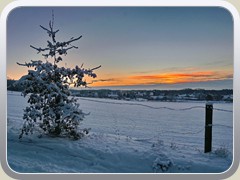 16.1.: Vor Sonnenaufgang: Blick vom M�hlenberg auf Bestensee. Weitere Fotos im Winter-Ordner vom 16.1.</a