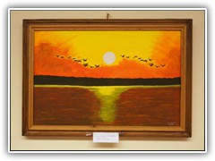 'Sonnenuntergang und Vogelflug' am P�tzer Vordersee.