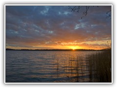 3.2.: Sonnenuntergang am Ptzer Vordersee. Weitere Fotos im Radtour-Ordner vom 3.2.