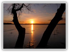 20.2.: Sonnenuntergang am Ptzer Vordersee.