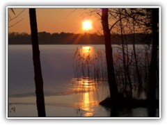 29.1.: Sonnenuntergang am vereisten Ptzer Tonsee